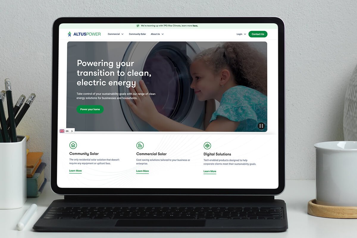Altus Power website design