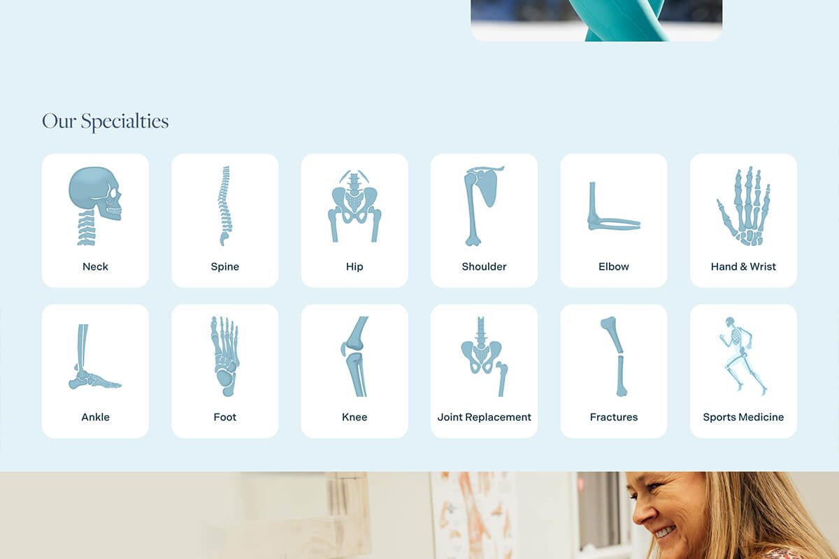 Custom orthopedic healthcare icons