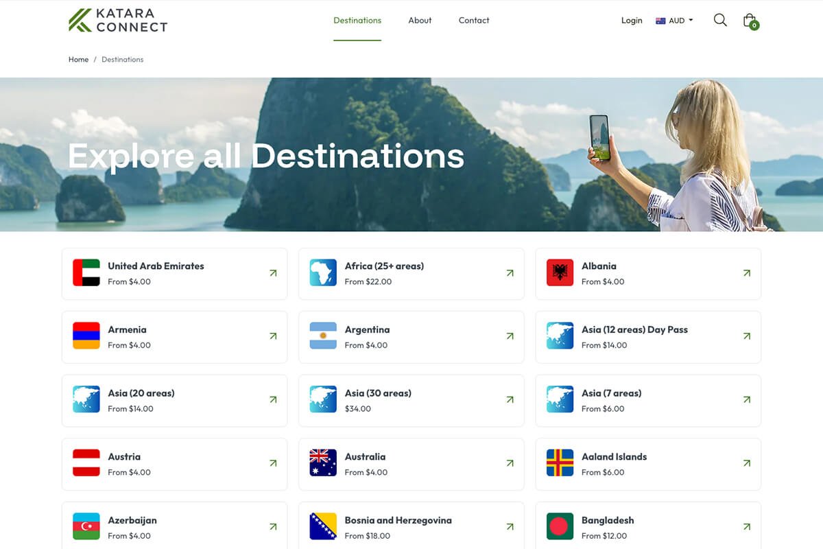 Shopify eSIM web design